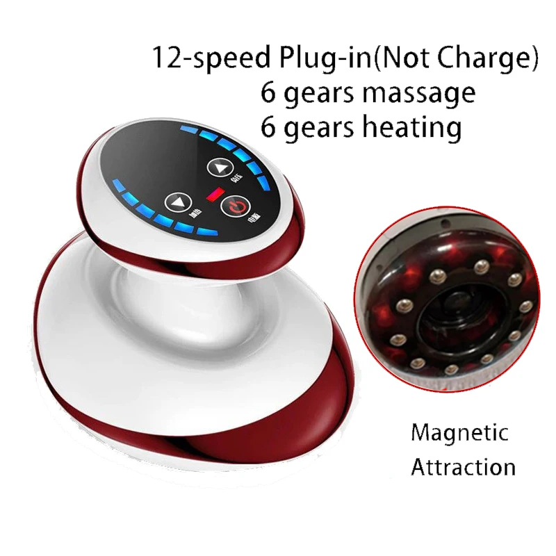 Home Electric Guasha Scraping Massage Cupping Body Massager Vacuum Cans Suction Cup Heating Fat Burner Anti-cellulite Massager image 3