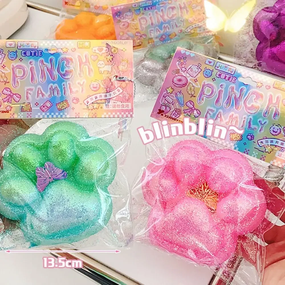 Jouet à presser patte de chat 3D en silicone pour enfants, super grand, rebond lent, pétrissage, dessin animé Fidget, intéressant