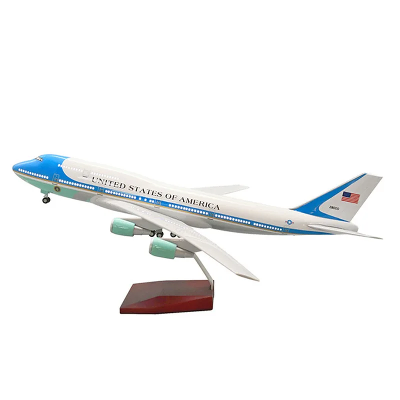 Boeing 747 Air Force One voice controlled lights with landing gear wheels, model airplane, toy model, high gift ornament