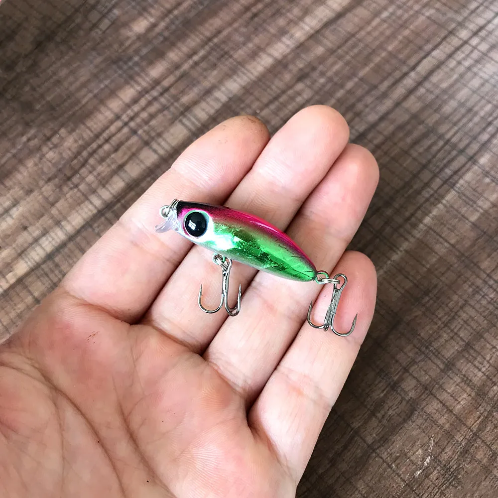 1Pcs Slowly Sinking Minnow Fishing Lure Wobblers 43mm 2.7g Isca Artificial plastic Hard Bait Mini Crankbait Pike Fishing Tackle