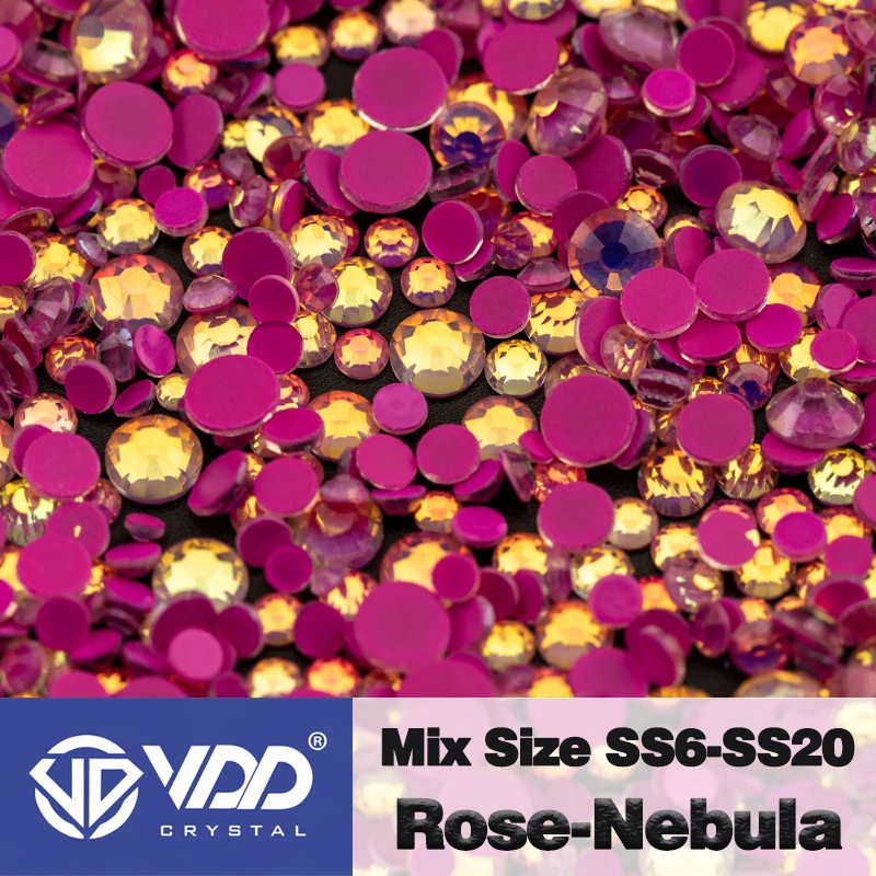 VDD Großhandel Neue Neon Farbe Mix Größe SS6-SS20 Glas Strass Kristall Hohe Qualität Flatback Steine DIY Nail art Dekorationen – Detail 14