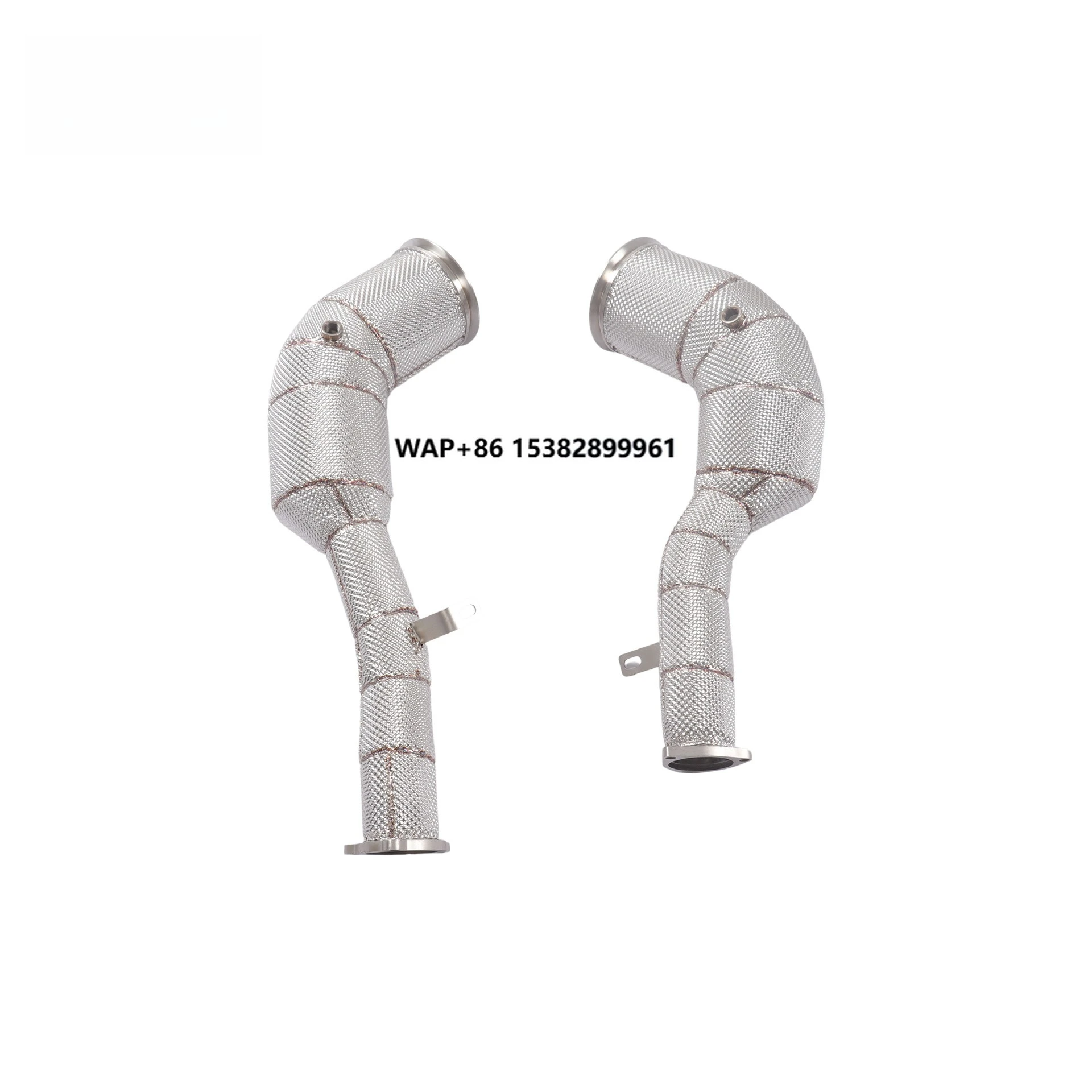 YT 304Stainless Steel Free Flow Straight Through Downpipes With Heat Shield for C8 S6 S7 2.9T Exhaust System