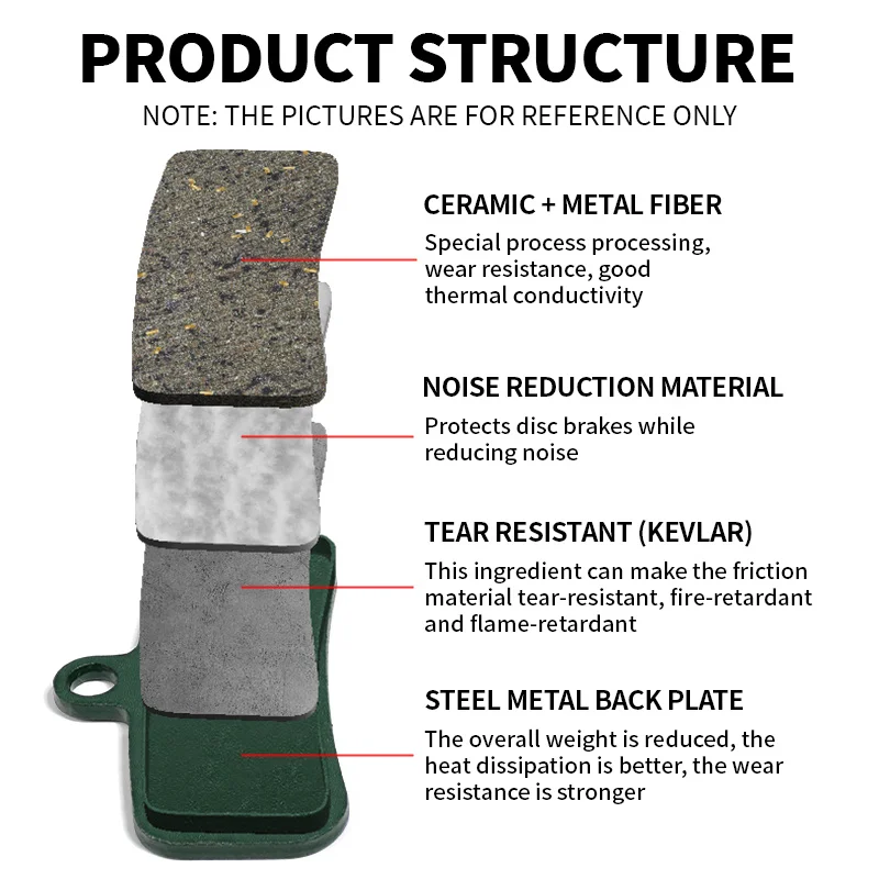 BUCKLOS Bike Disc Brake Pads for D03S D01S 4 Piston Brake Pad for BR-M8120 M7120 M8020 M820 Hydraulic Ceramic Bicycle Brake Pads