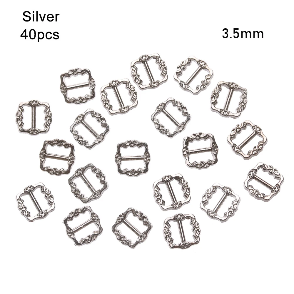20/40pcs High Quality Girls  4 Colors Tri-glide Buckle Diy Dolls Buckles  Bags Accessories Pattern Belt Buttons
