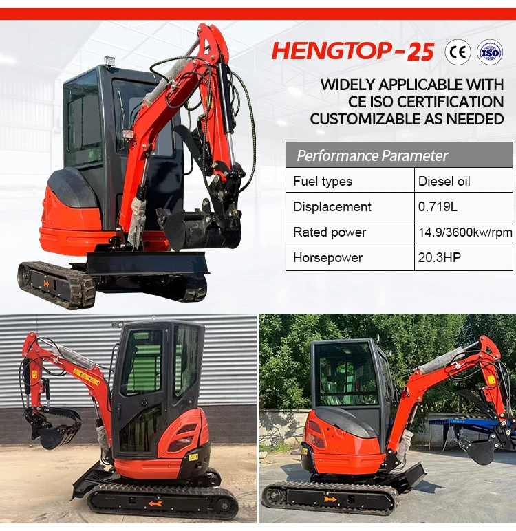 Fabrikverkauf 1-Tonnen-Minibagger mit Hydraulik, Dieselmotor, EPA-zertifiziert, Raupenbagger für Garten und Landwirtschaft, kleiner Bagger, Preis individuell anpassbar – Detail 9