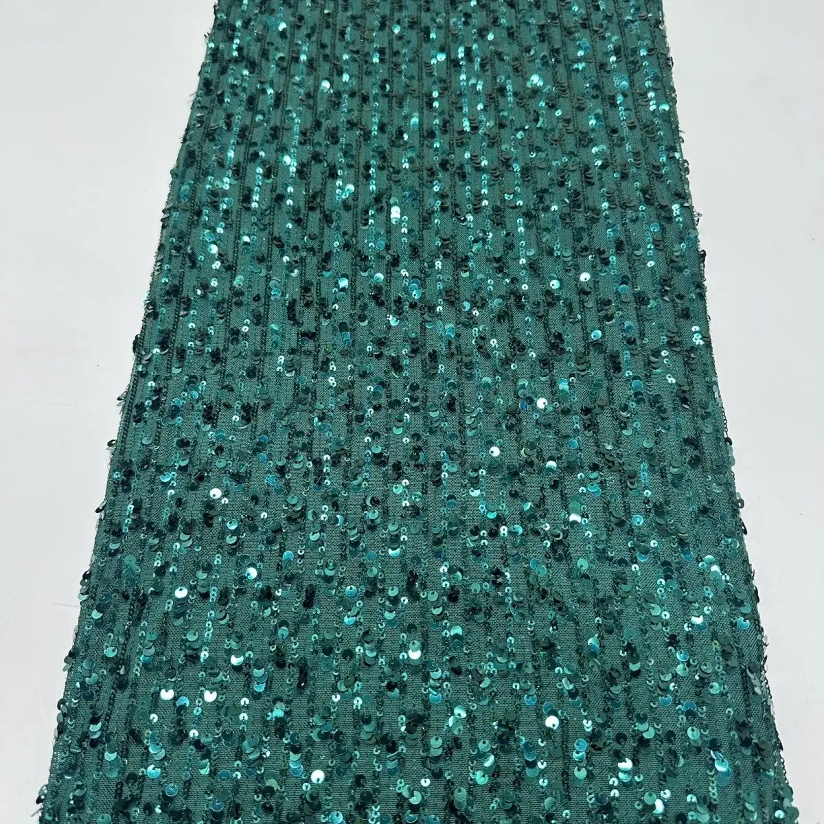 

1yd Luxury Bling Beaded Lace Fabric Mesh Tulle with Glitter Sequin Cloth for Wedding Dress Party Embroidered Bead Fabric