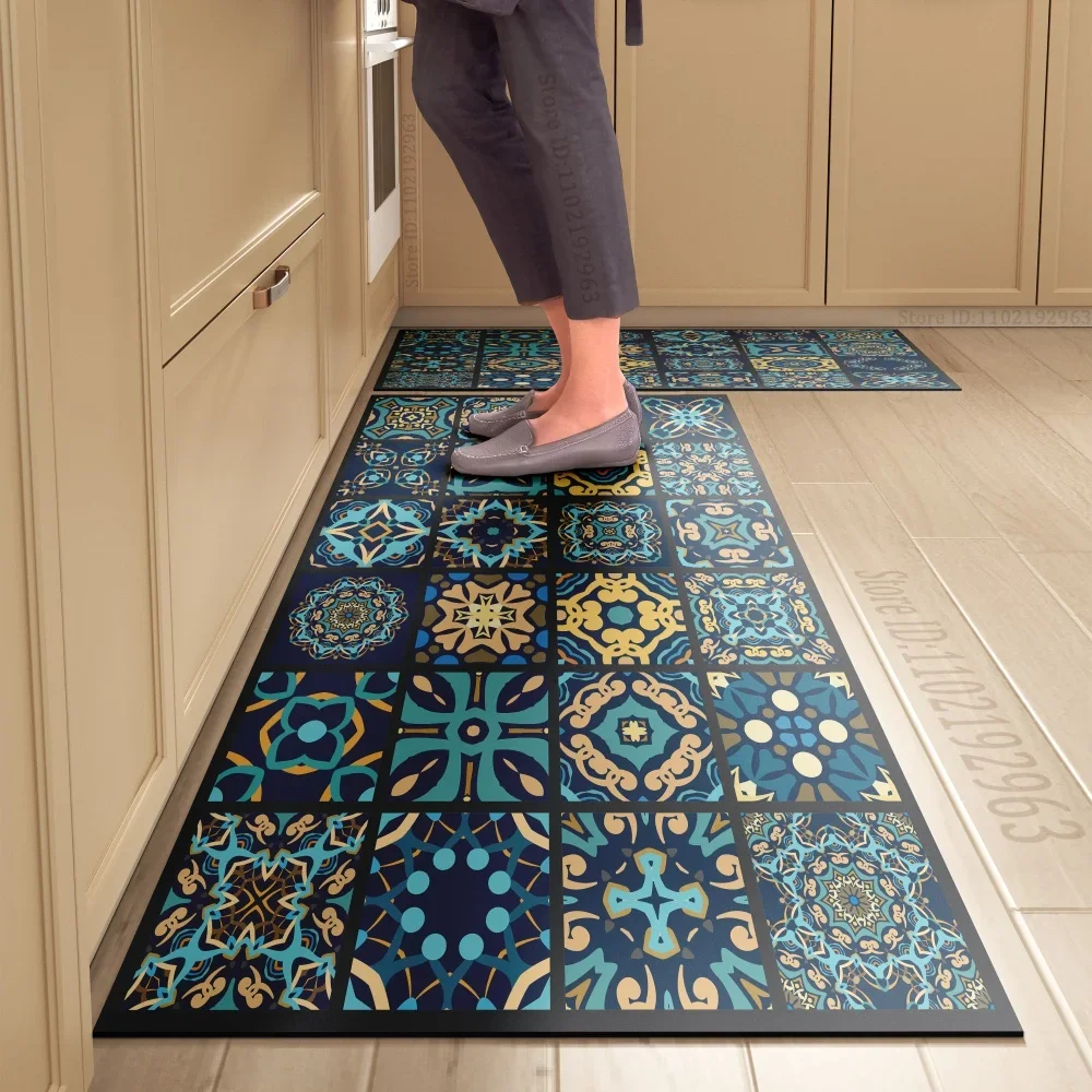 VIKAMA Soft Kitchen Diatomite Floor Mat Household Super Anti-Slip Super Absorbent Foot Mats Easy-Care Bedroom Door Mats Carpet