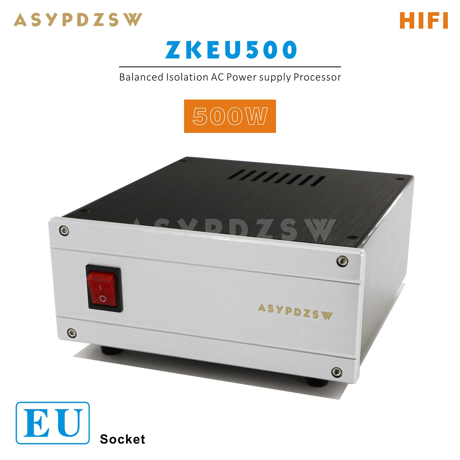 

ZKEU500 EU Socket HIFI 500VA Toroidal Balanced isolation transformer 500W AC Power supply processor