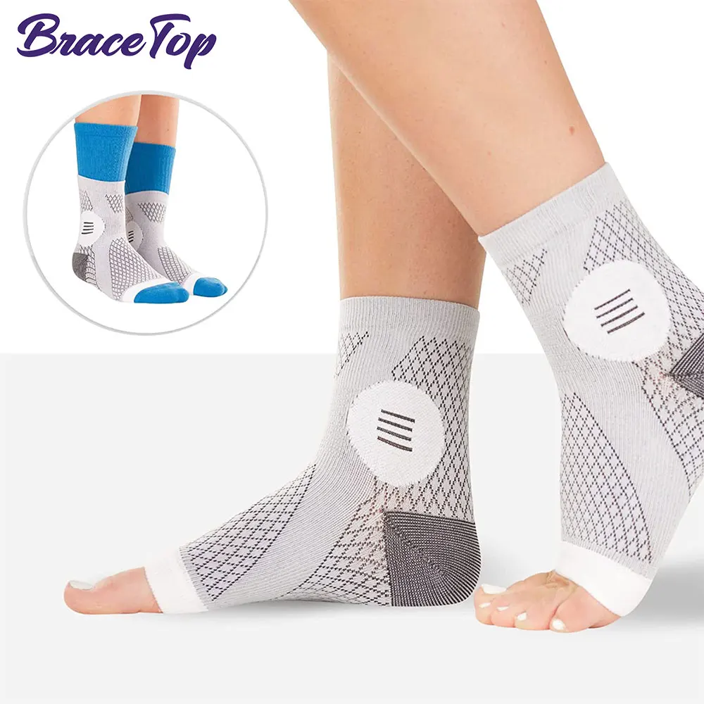 1 Pair Professional Sports Ankle Support, Compression Ankle Brace Socks Neuropathy Soothe Sleeves, Nano Soothe Socks Men & Women