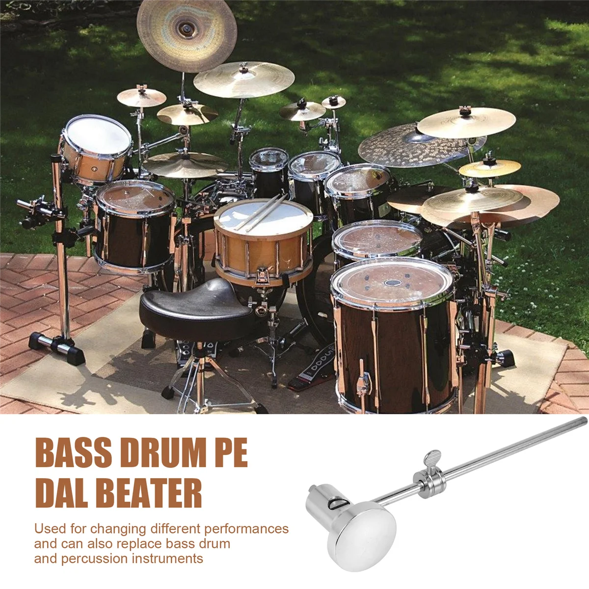 SMIEA Bass Drum Pedal Beater Aluminum Alloy Adjustable Hammer Head Percussion Instrument Accessories