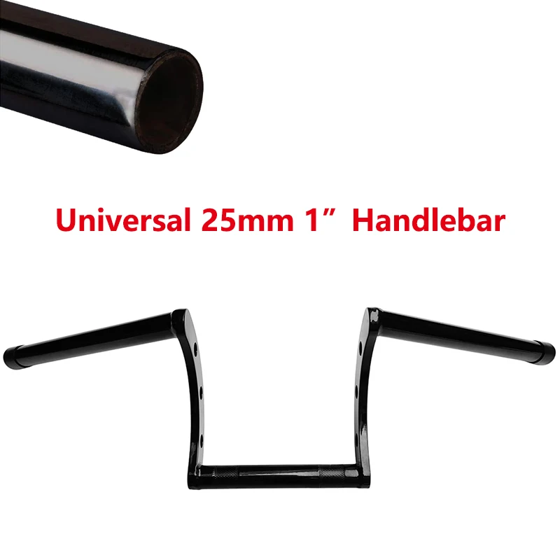 

Gloss black Motorcycle Handlebar Z Bars 25mm 1" Handlebars For Drag Custom Bobber Chopper Cruisers Softail Dyna Sportster