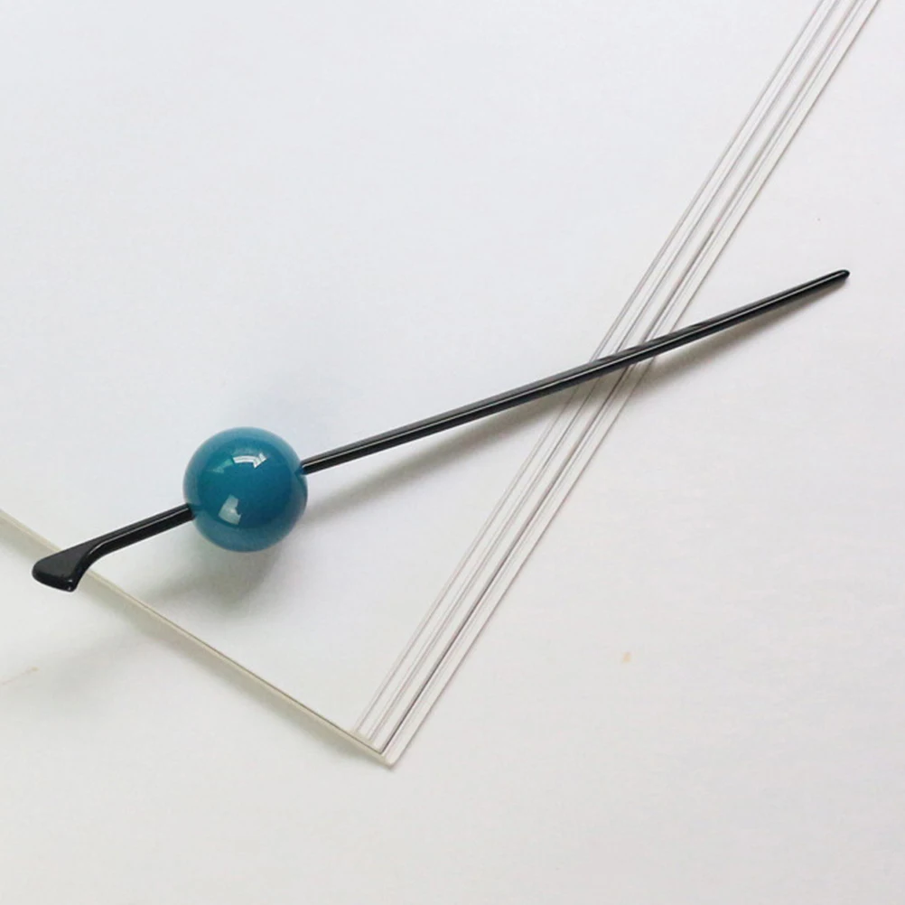 

2pcs Oriental Chopstick Fork Colorful Hairpin Ball Clip Pin Bun Holder For Long Hair Sweet Style Elegant Hair Tool