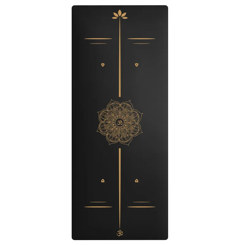 5mm Fitness Custom Design Heated Position Line Anti Slip Natural Pu Rubber Yoga Mat