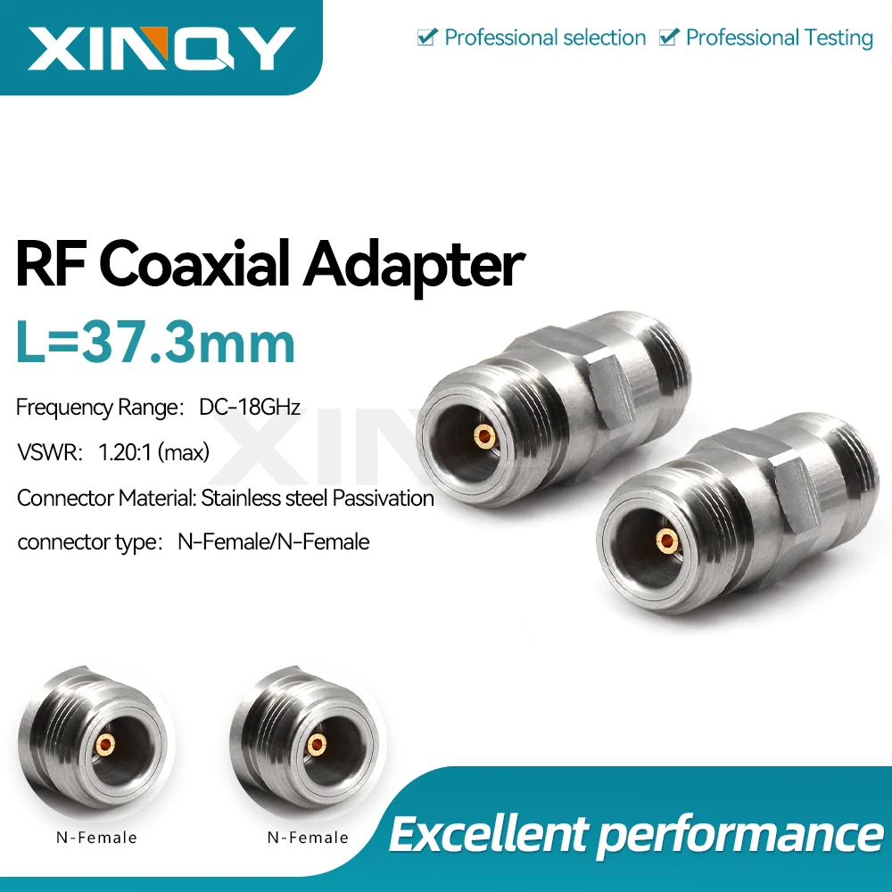 XINQY RF Coaxial Adapter, Network Analyzer Connector, DC–18 GHz, N-KK Female to Female