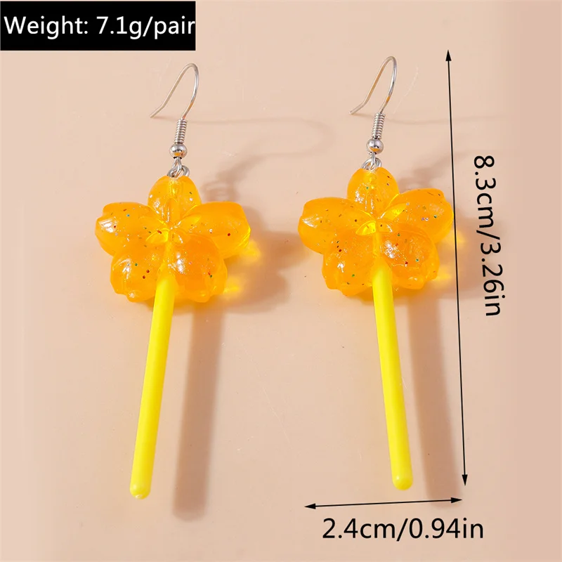 Leslie heiß verkaufen schöne bunte Harz Süßigkeiten Lutscher Ohrringe für Frauen Mini 3D-Simulation Lebensmittel Mädchen Kinder Geburtstags geschenke – Detail 15