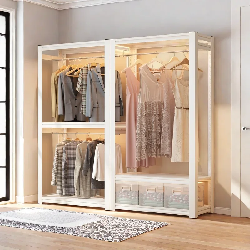 

Open Space Saving Wardrobe Shelf Display Modern Clothes Cheap Wardrobe Balcony Exterior Organizer Guarda Roupa Salon Furniture