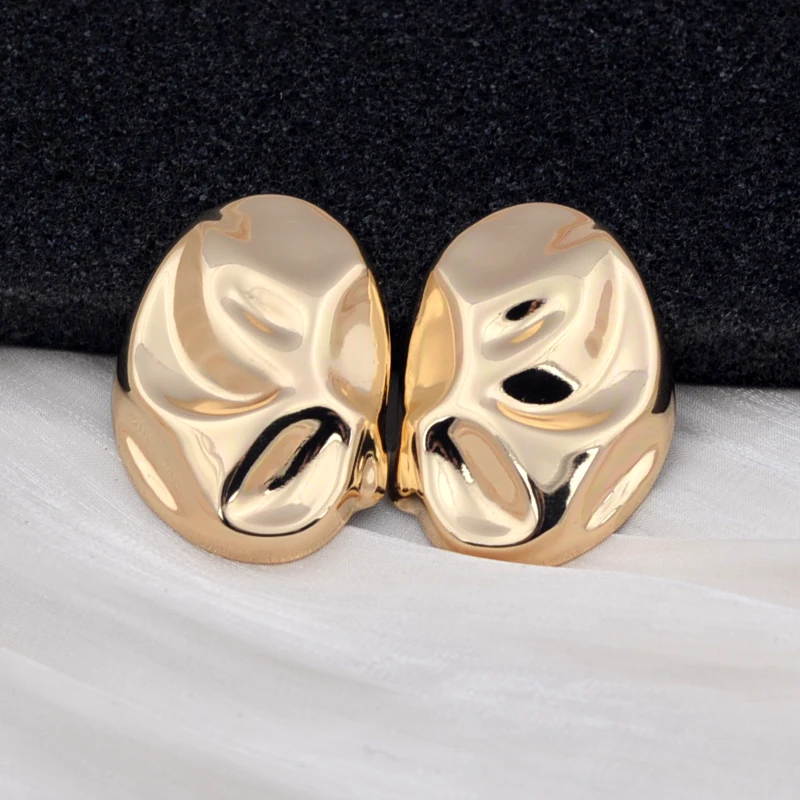 עגילי טיפה אובלי זהב גדולים לאובלניים לנשים גיאומטריה אחידה עגילים אופנתיים בעיצוב ייחודי של הפאנק תכשיטים מתנה