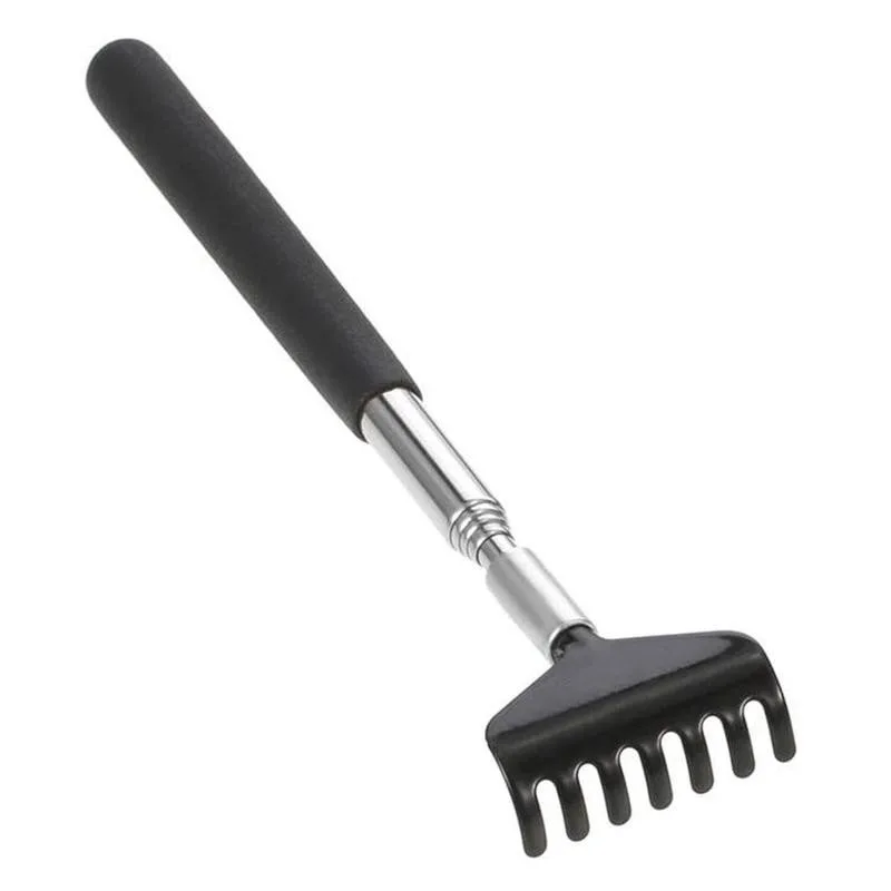 Telescopic Back Scratcher Scratching Backscratcher Massager Metal Stainless Steel Tool with Carrying Bag