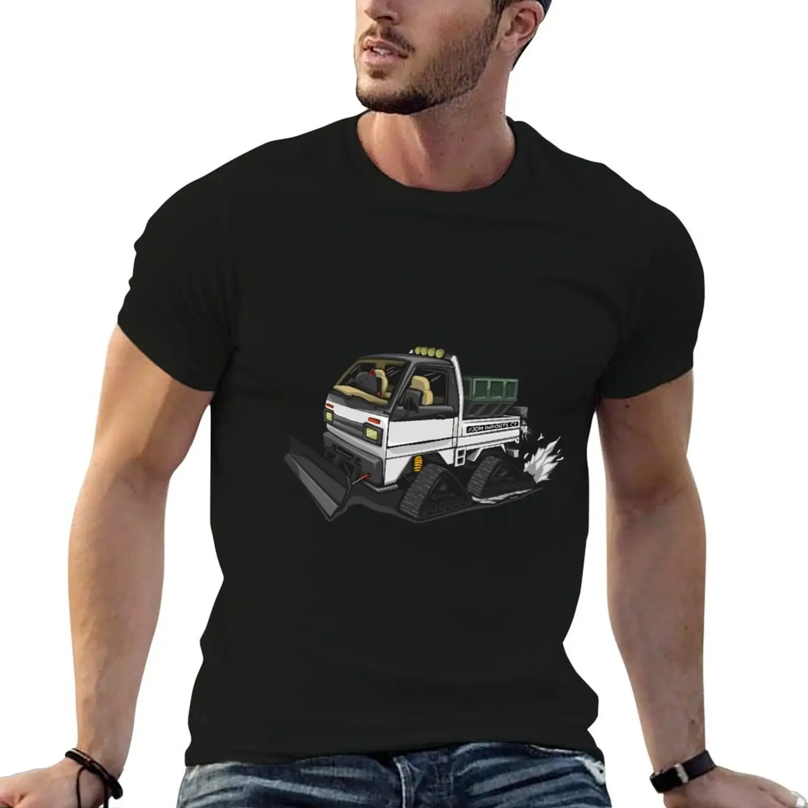 Winter Kei Truck w/ Plow & Tracks in the Snow T-Shirt blacks anime tshirt cotton graphic tees T-shirts for men cotton