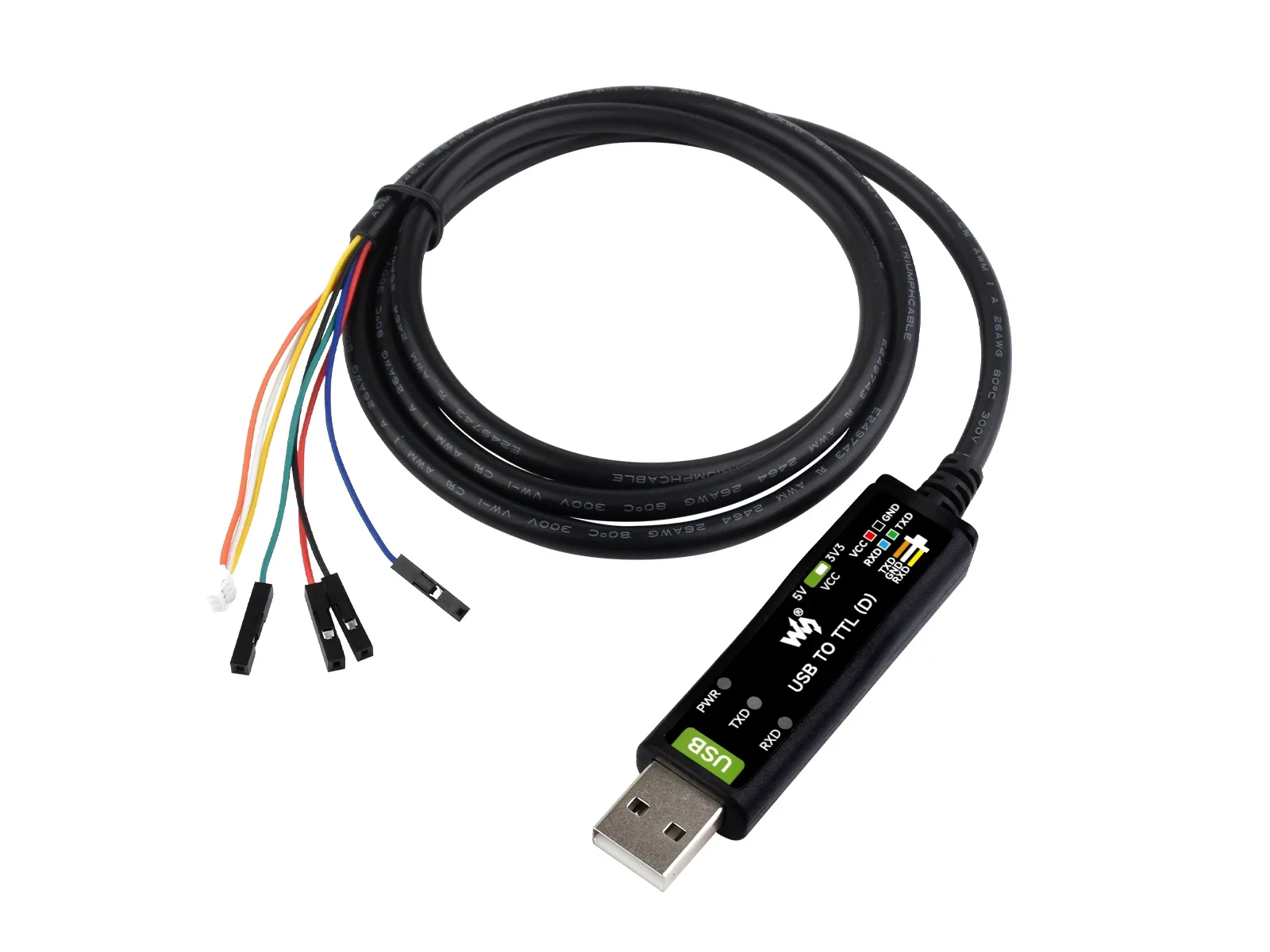 Waveshare Industrial USB TO TTL (D) Serial Cable, Original FT232RNL Chip, Suitable For Raspberry Pi 5 Serial Port Debugging