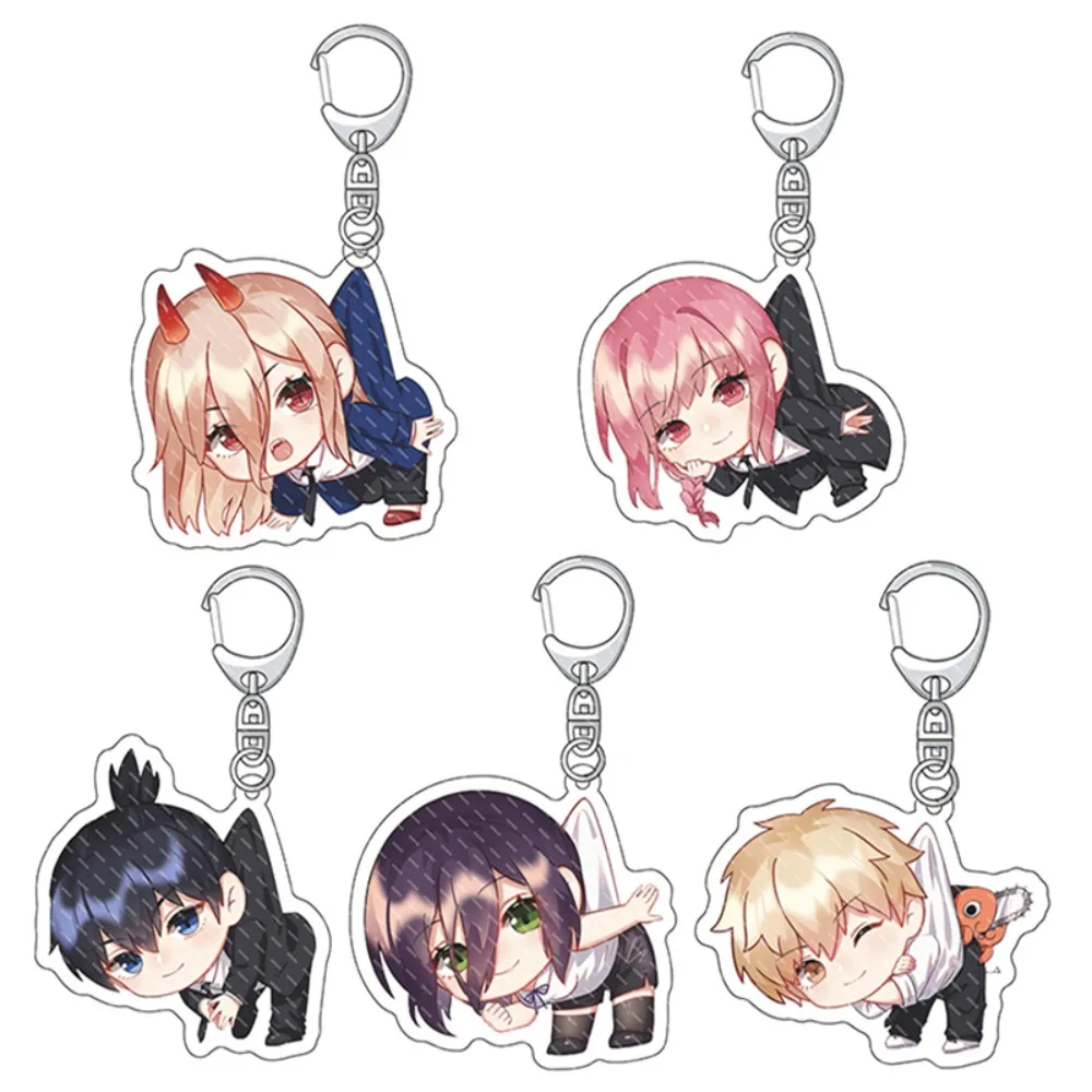 Simple New Manga Chainsaw Man Series Keychain Car Keychain Anime Characters Acrylic Cartoon Cute Key Ring Couple Gift Pendant