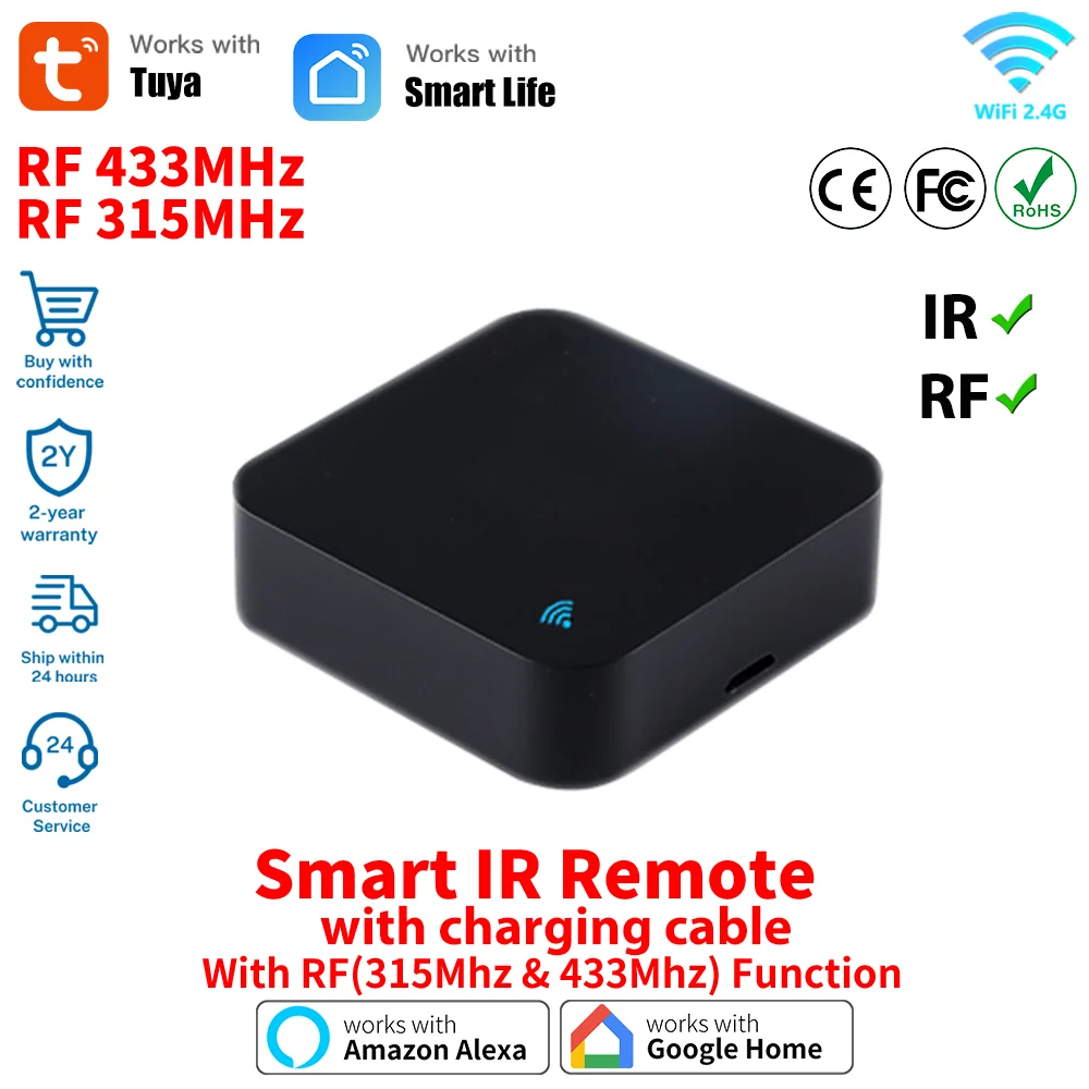 

Tuya WiFi RF IR Remote Control Smart Home for Air Conditioner TV Remote Control Via Smart Life Support Alexa and Google Home