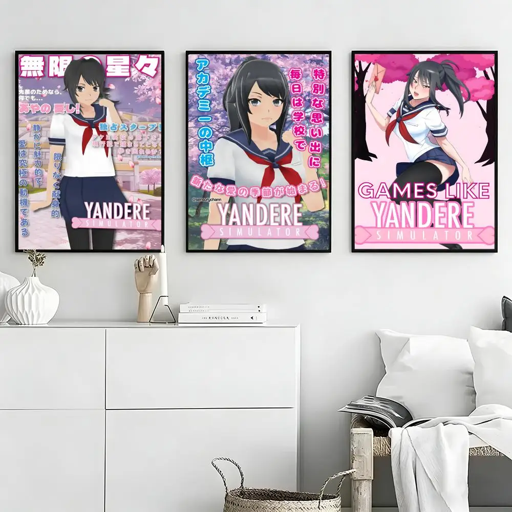 Game Yandere Simulator Poster High-definition  poster stickers, suitable for bedroom, living room, home decoration