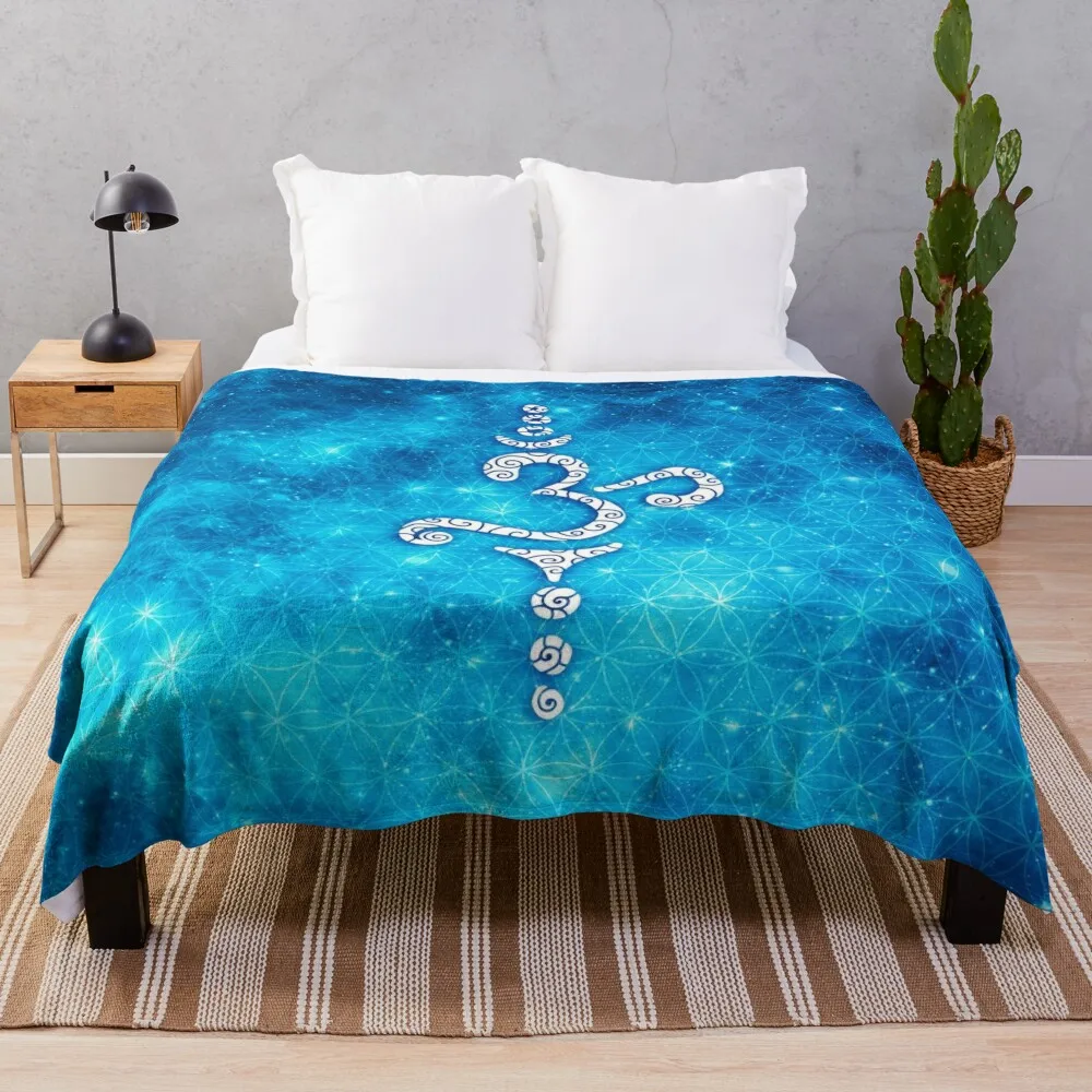 OM Mantra, Sound of the Universe, Flower of Life Throw Blanket for babies Bed Polar Winter beds Blankets