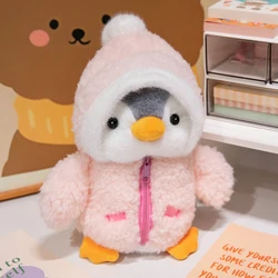 Penguin Plush Toy Sleep Doll Stuffed Animal Pillow Comforting Fluffy Wearing Clothes and Hats 25cm