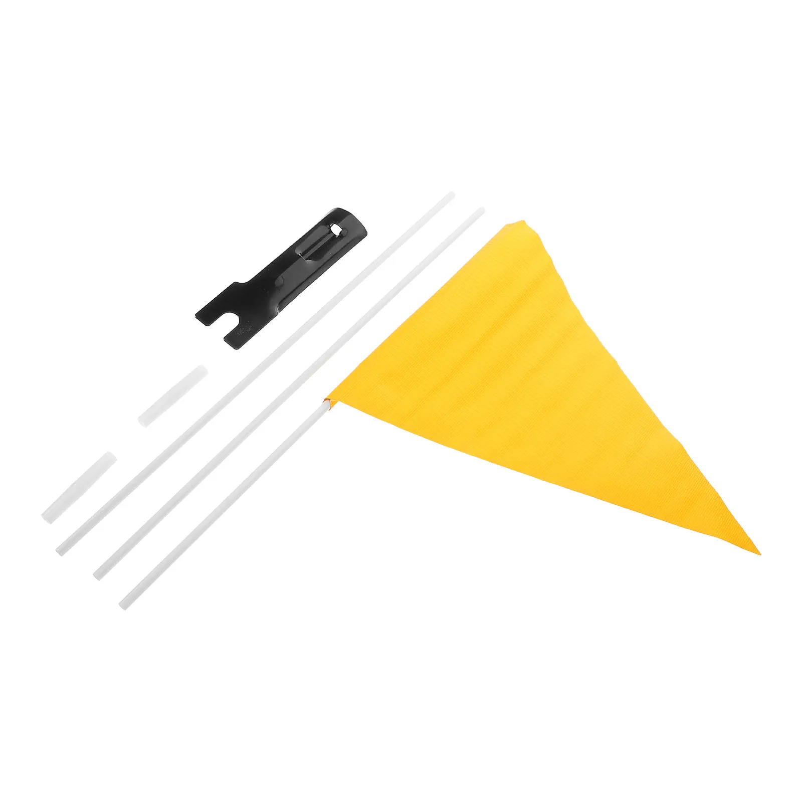 1Set Adjustable Yellow Bicycle Safety Flag Fiberglass Pole Waterproof Polyester Tail Flag High Visibility Bike Accessory