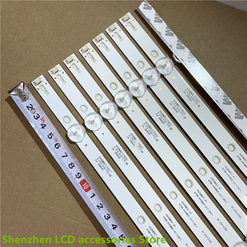 Cho TCL Y43G1B L43E6800 K430WDC1 4708-K43WDC-A1113N11 388MM 6V 43Inch Sử Dụng Nhôm 100% Mới LCD Đèn Nền Thanh 3 Đèn