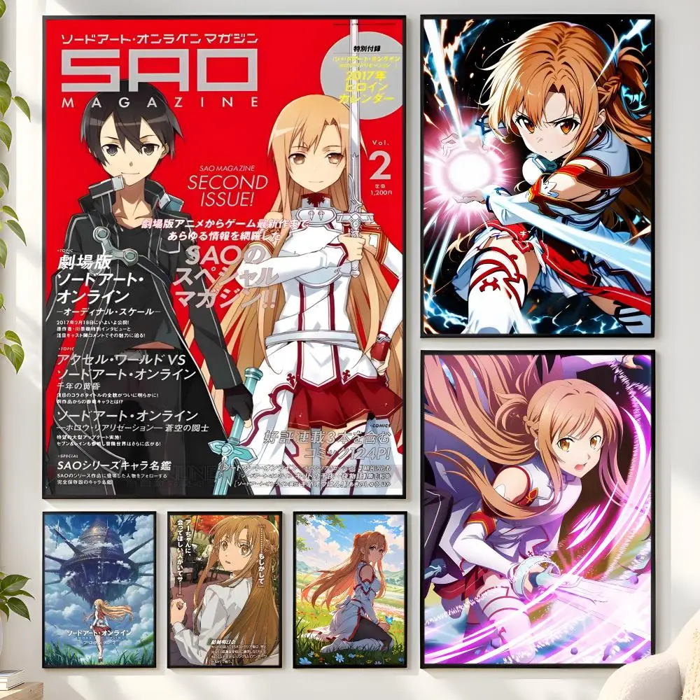Yuuki Asuna Sword Art OnlineS Poster Matte Wall Peel And Stick Decor Bedroom Living Room Office Dorm Home