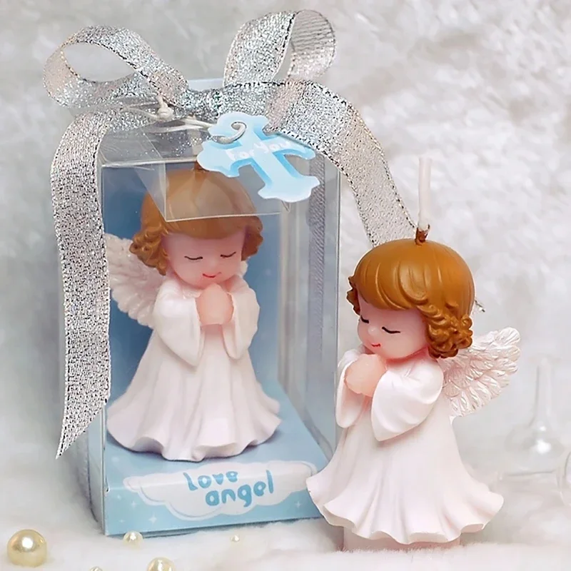 16 pcs Wedding Favors and Gifts for Guests Baby Shower Birthday Party Angel Candles for Cake Souvenirs Decorations Supplies