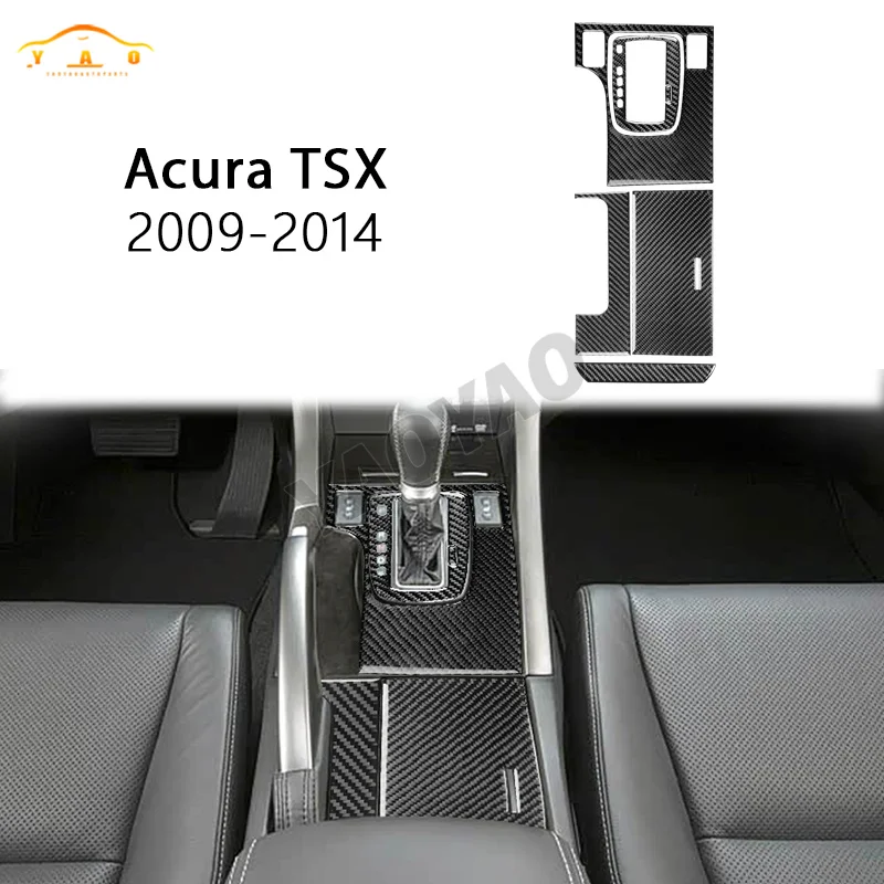 

Carbon Fiber Center Control Ashtray Storage Panel Cover Car Accessories Car Sticker For Acura TSX 2009-2014
