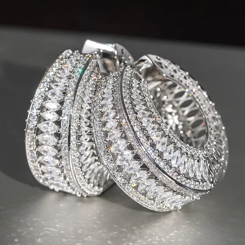 New Ma Yan Man Inlaid Zircon Luxurious and Exquisite Earrings Design, Elegant and Trendy, Creative Gift for Attending Banquets