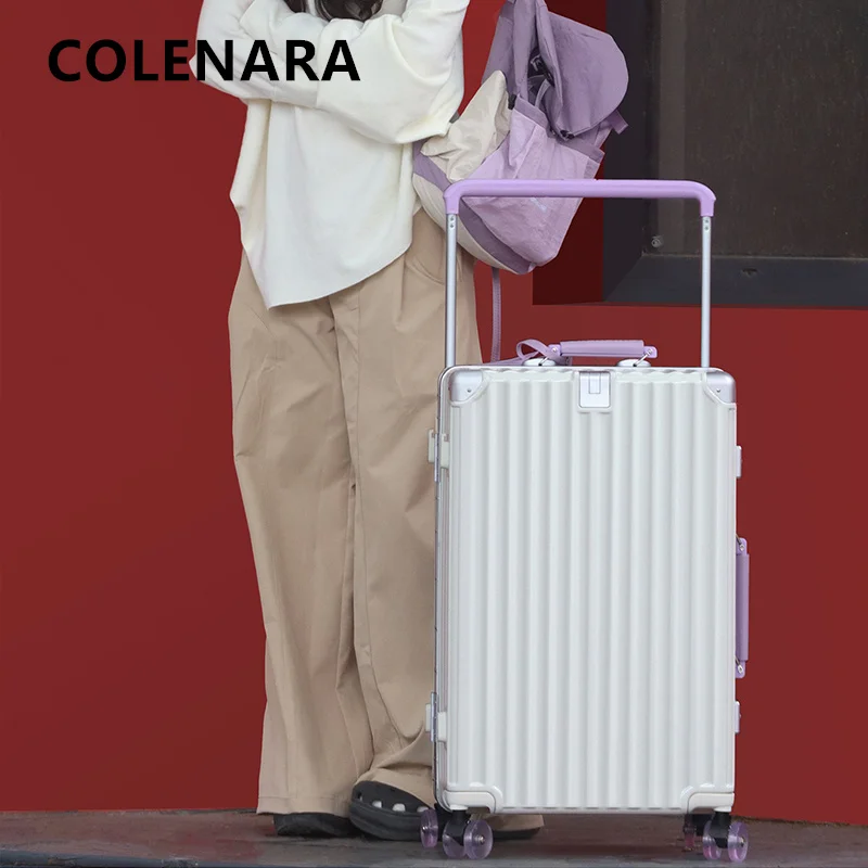 COLENARA Women's Suitcase Aluminum Frame Boarding Box 20