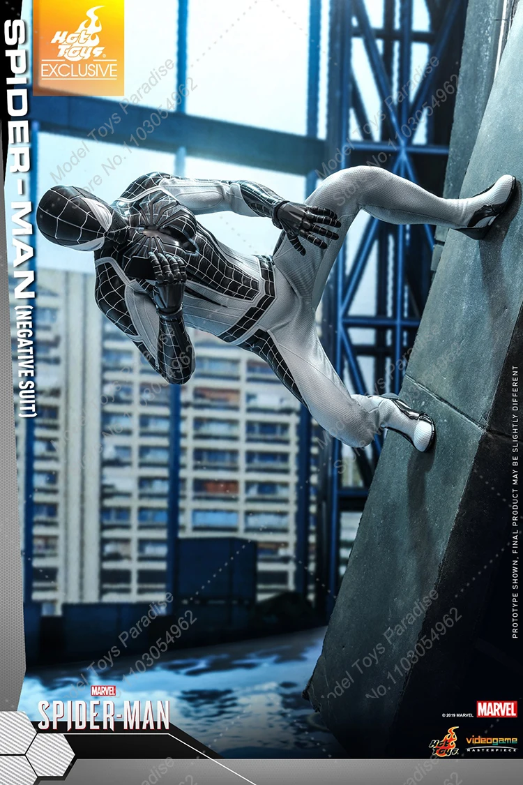 HT HotToys VGM36 1/6 Men Soldier Spider Man Black Whtie Battle Clothes Super Hero Full Set 12inch Action Figure Collectible Toys