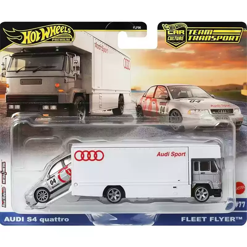 Original Hot Wheels Premium coche Cultura equipo transporte 1/64 Diecast Audi Quattro Fleet Flyer Delorean Toyota Soarer niño juguete para regalo