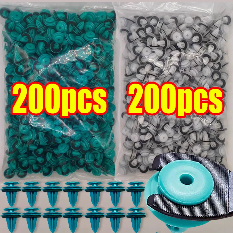 10/300PCS Auto Door Panel Clip with Seal Ring Auto Fastener Rivet Bumper Clip Retainer Car Interior Retaining Accessories