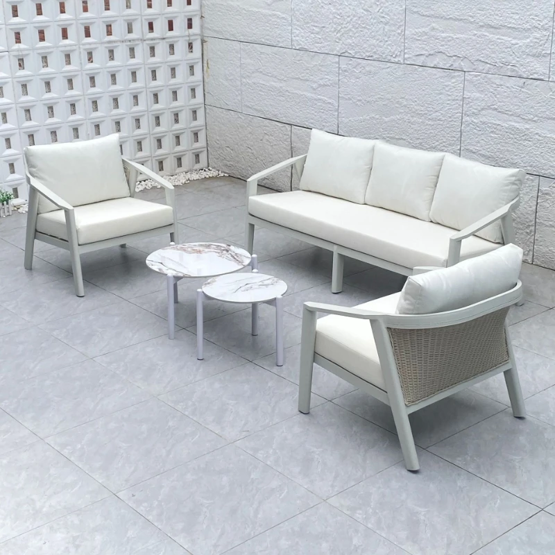 

Outdoor sofa Aluminum alloy courtyard garden Leisure rope weaving combination furniture Outdoor villa viewing sofa