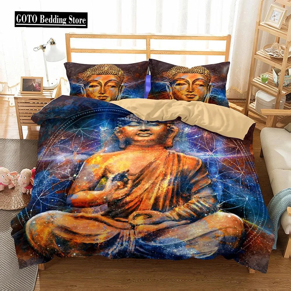 

Bedclothes Buddha Duvet Set Bed Bedding Home Comforter Bedding Set Luxury King Size Bedding Set Housse De Couette (no Bed Sheet)