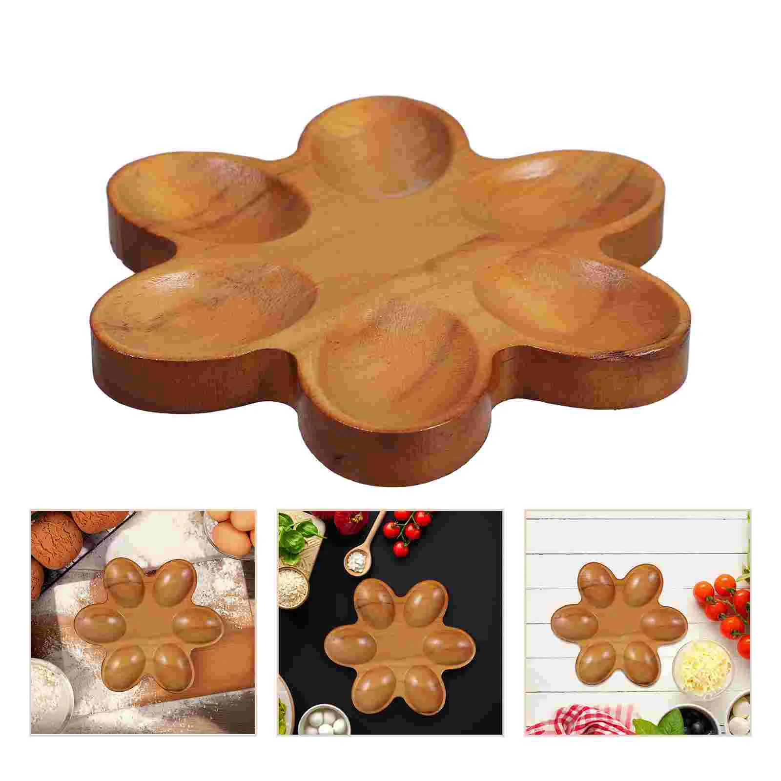 

Wooden Egg Tray Deviled Eggs Holder Platter Fresh Container Counter Dish for Fridge