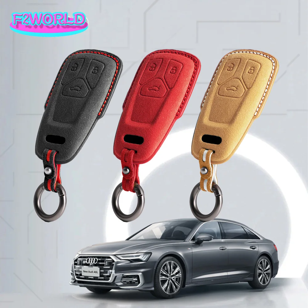 

10PCS New Alcantara Car Remote Key Cover Case Protector For Audi A4 A4L A5 A6 A6L Q5 Q7 TT TTS 8S B9 Car Styling Accessories