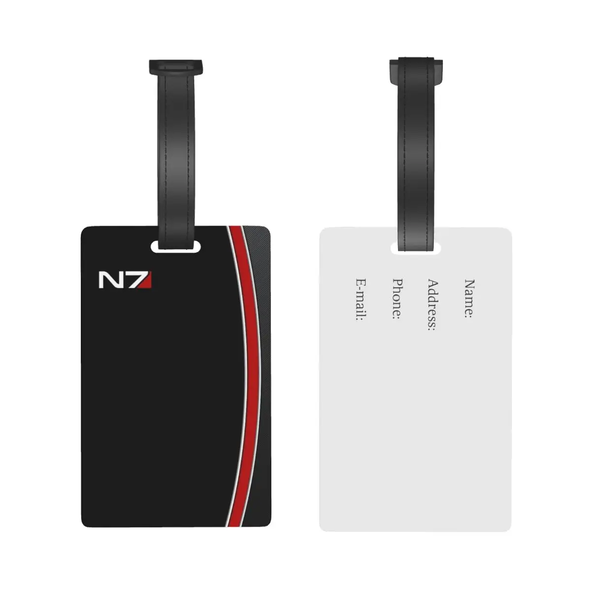 N7 Mass Effect Emblem Luggage Tags Suitcase Accessories Travel Cute Baggage Boarding Tag Portable Label Holder ID Name Address