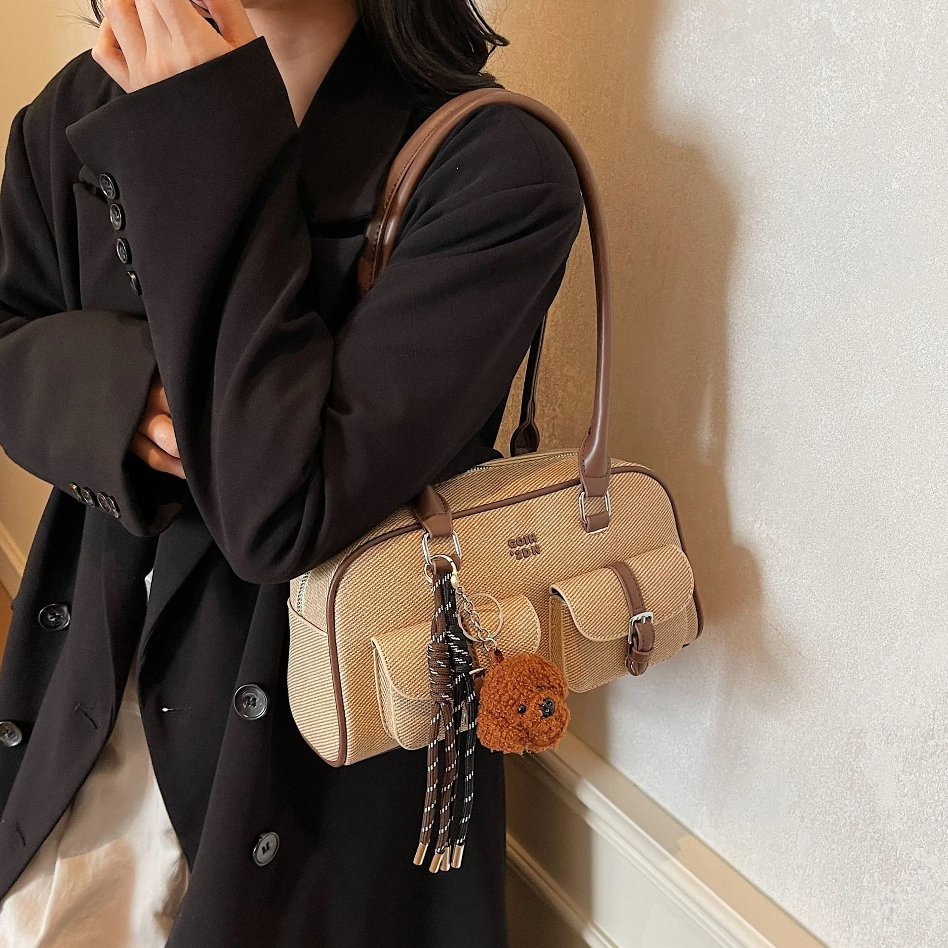 Women's PU Commuter Bowling Bag - usage example