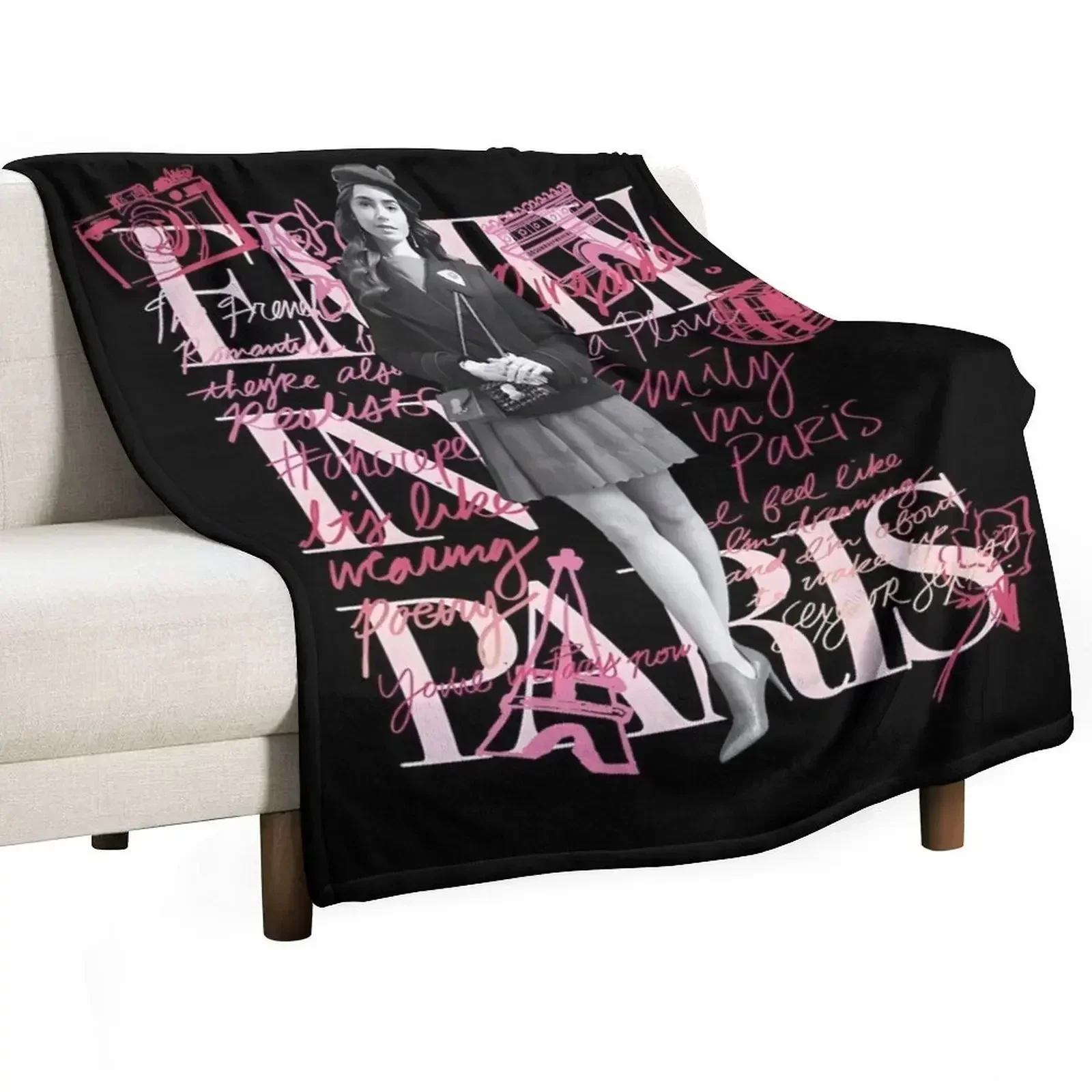 

Emily in Paris Throw Blanket Furry Blankets For Bed warm for winter Blankets