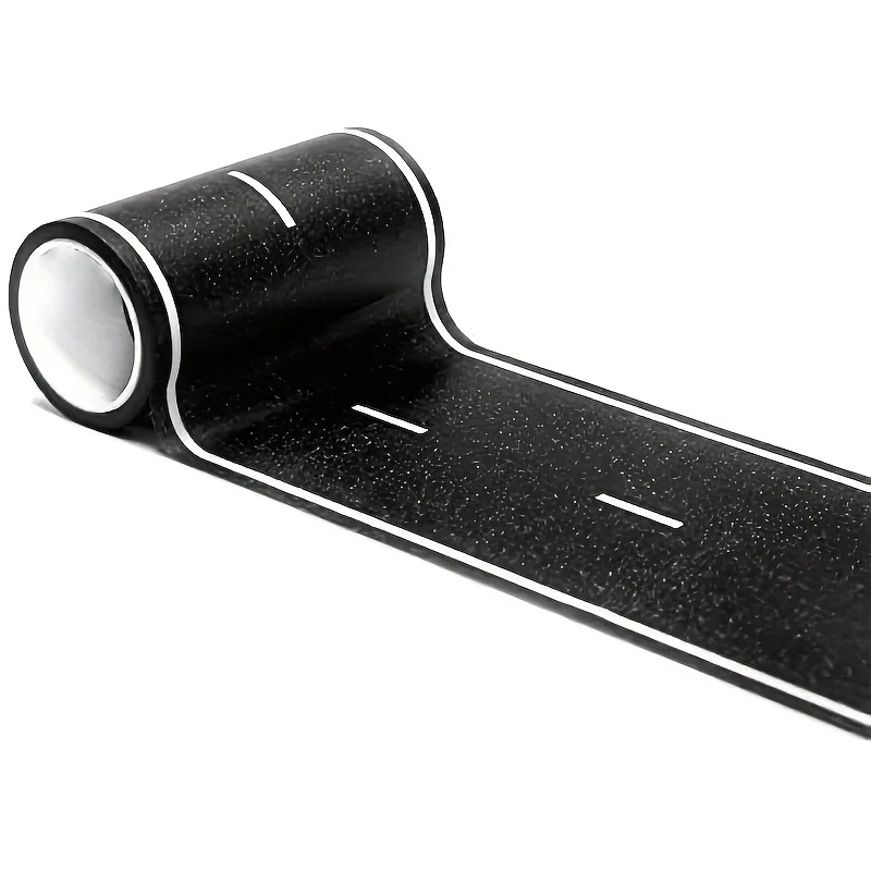 Cartoon style reusable road stickers, black polyurethane road tape, suitable for party racing decoration BD(Origin)