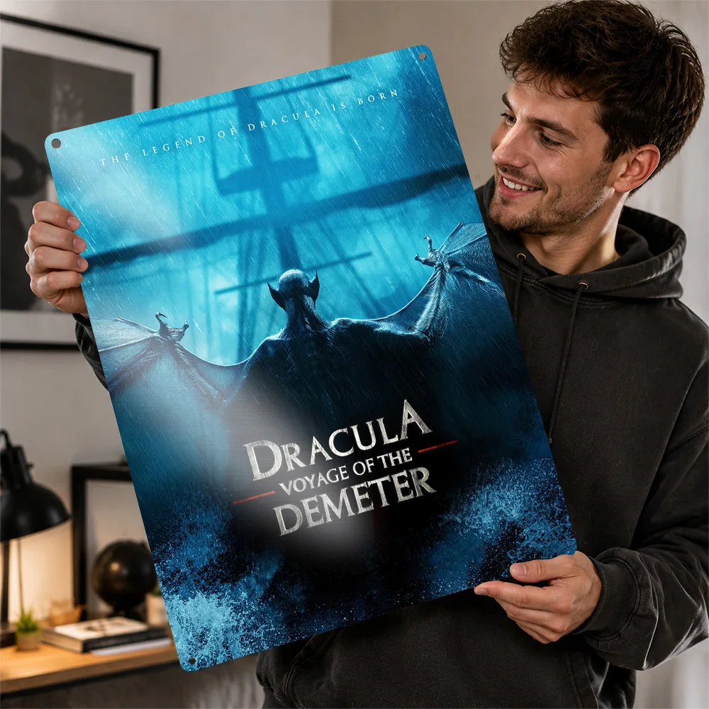 Dracula Voyage of the Demeter Movie 3D Texture Metal Poster Customized Wall Art Tin Sign Gift for Mancave Decor Luxury Wand Deko