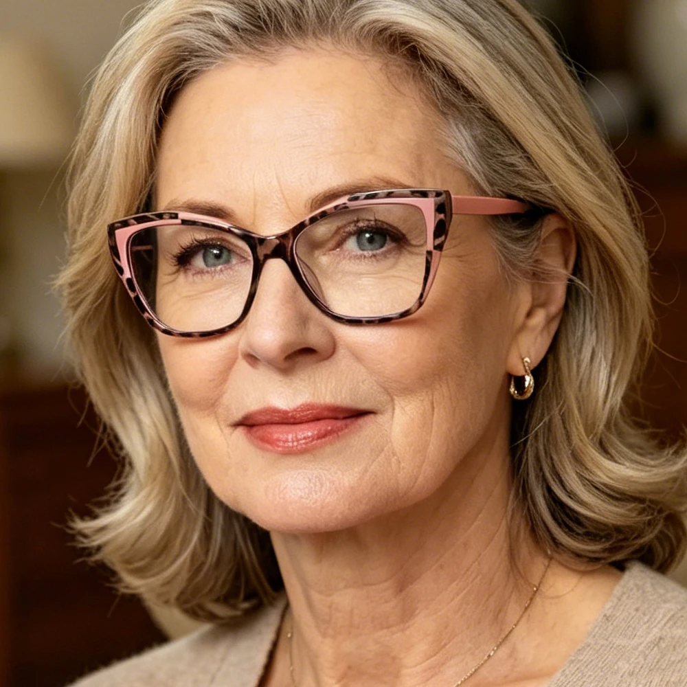 Modische Anti-Blaulicht-Lesebrille für Damen, Katzenaugen-Design, Blaulichtfilter, Gleitsichtbrille