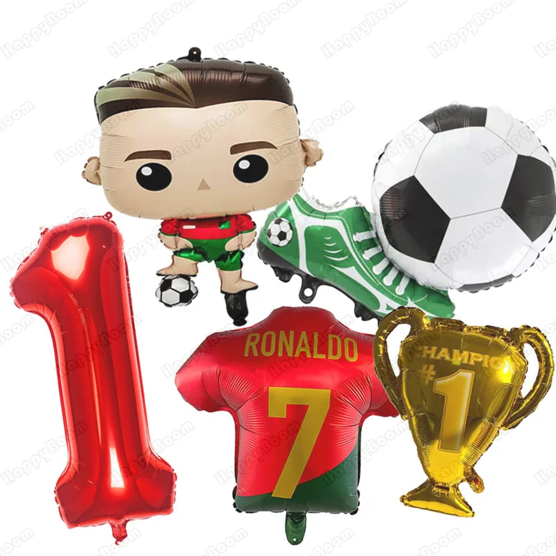 5 stks Cr7 Voetbal Verjaardag Aluminium Film Ballonnen Jongen Voetbal Thema Verjaardagsfeestje Decoratie Cr7 Party Photo ProSuppliesp